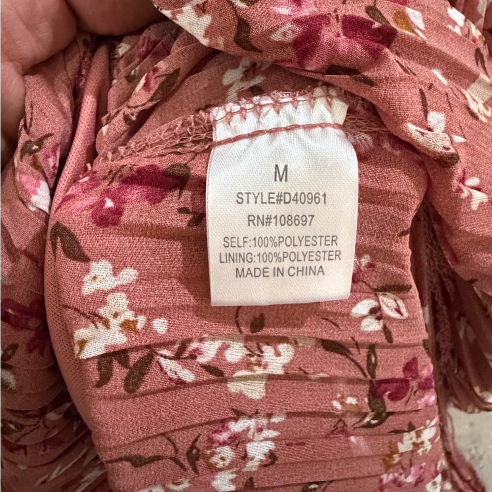 Rust Floral Tiered Long-Sleeve Maxi Dress - Picture 9 of 10